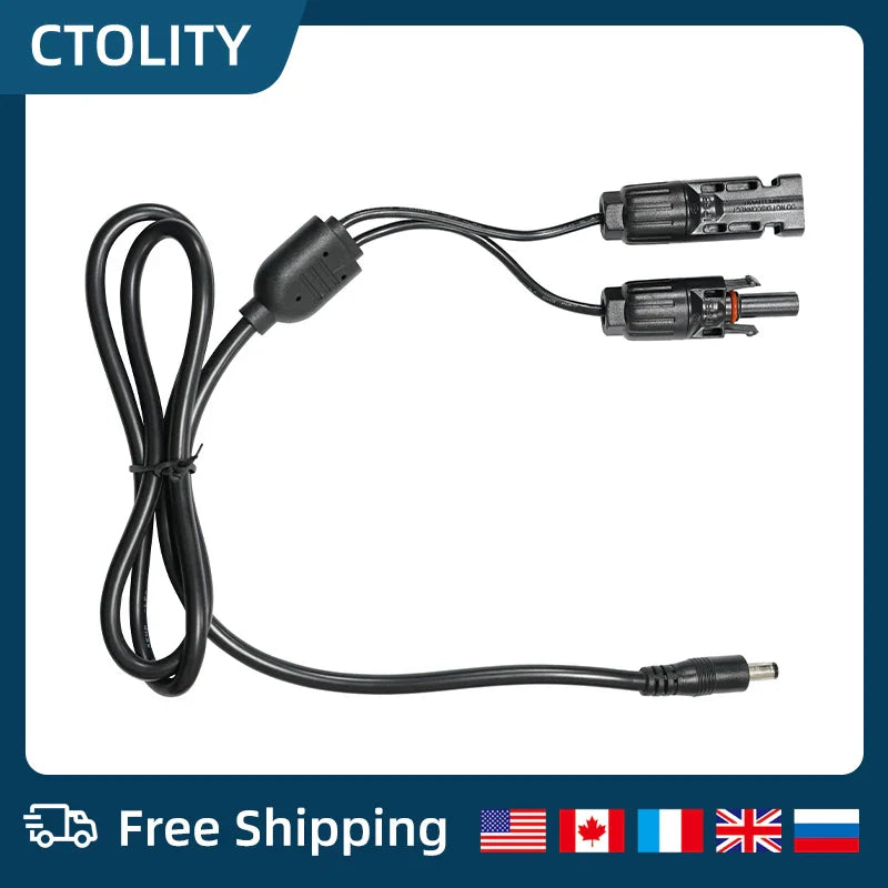 Solar Panel to DC 5.5×2.1mm Adapter Cable
